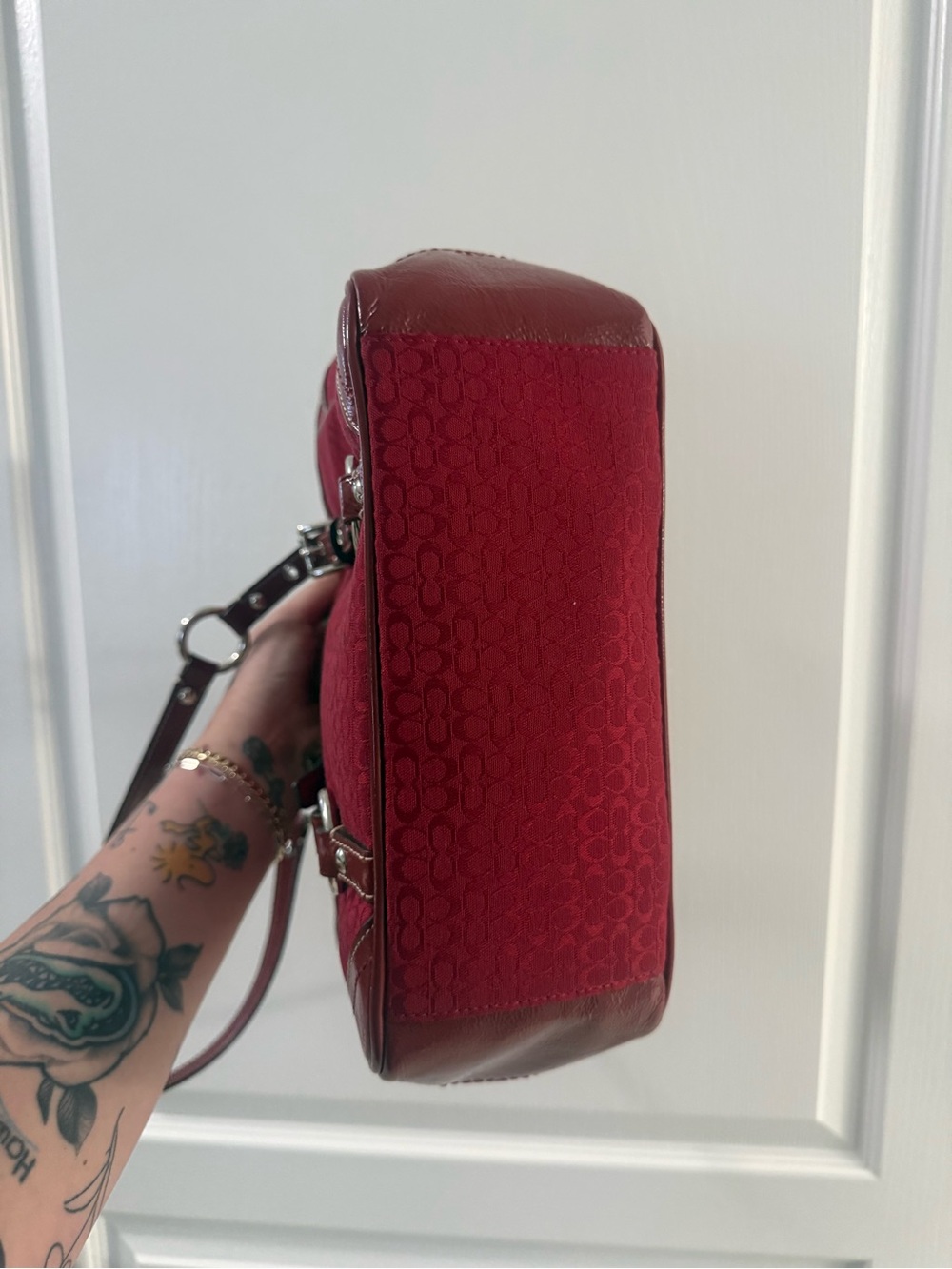 Vintage Y2K Coach Turnlock Red Tote - Picture 7 of 9